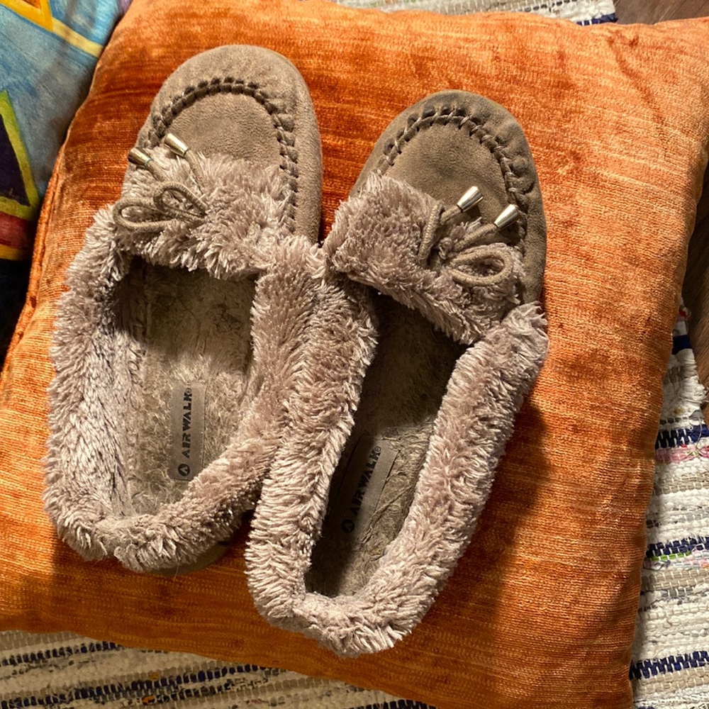 Grey house slippers/ moccasins